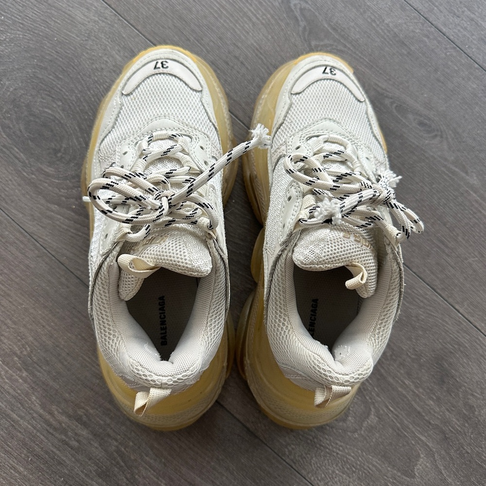 Balenciaga Triple S Sneakers in Cream and Yellow